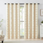 Grey Blackout Window Curtains 108 Inch Long for Bedroom Living Room Grommet | Room Darkening Foil Gold Black out, Modern Metallic Print Thermal Insulated Drapes Privacy Protection Curtains, 2 Panels - Image 11