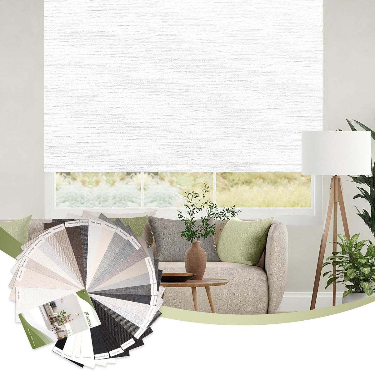FineTell motorized blinds front view