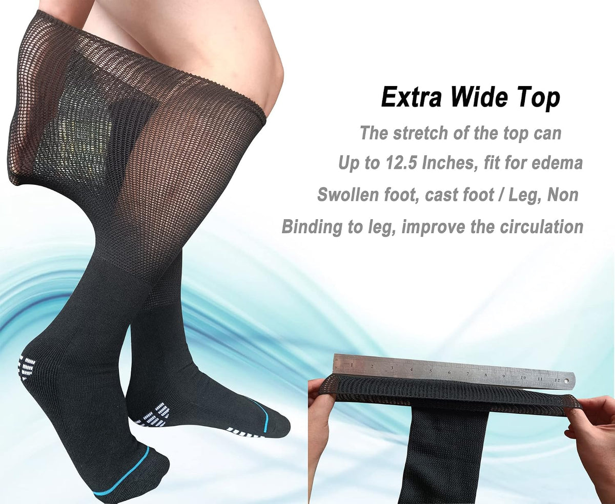 LORVVDE medical walking boot socks displayed with cushioned sole