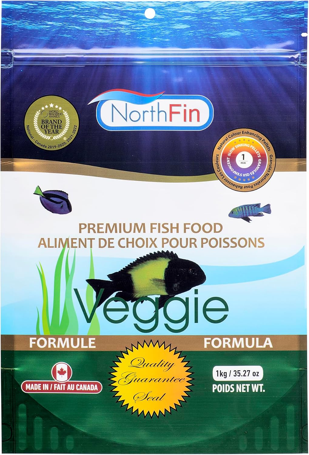 Northfin fish food organic kelp ingredients label