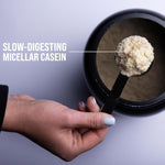 Rule 1 chocolate fudge casein powder texture and fine grains