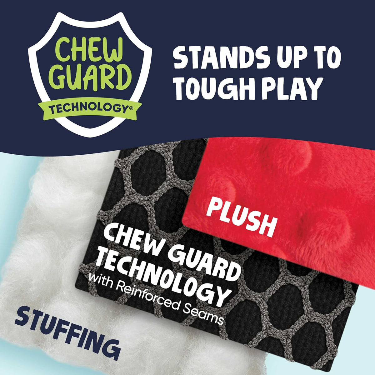 Tough minimal stuffing dragon dog chew toy by goDog India
