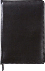 C.R. Gibson large black leather journal notebook front view office stationery