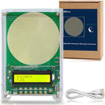 Rihveo adjustable frequency generator for healing front view showing clear acrylic case