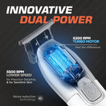 Fagaci cordless hair clipper and trimmer set in silver