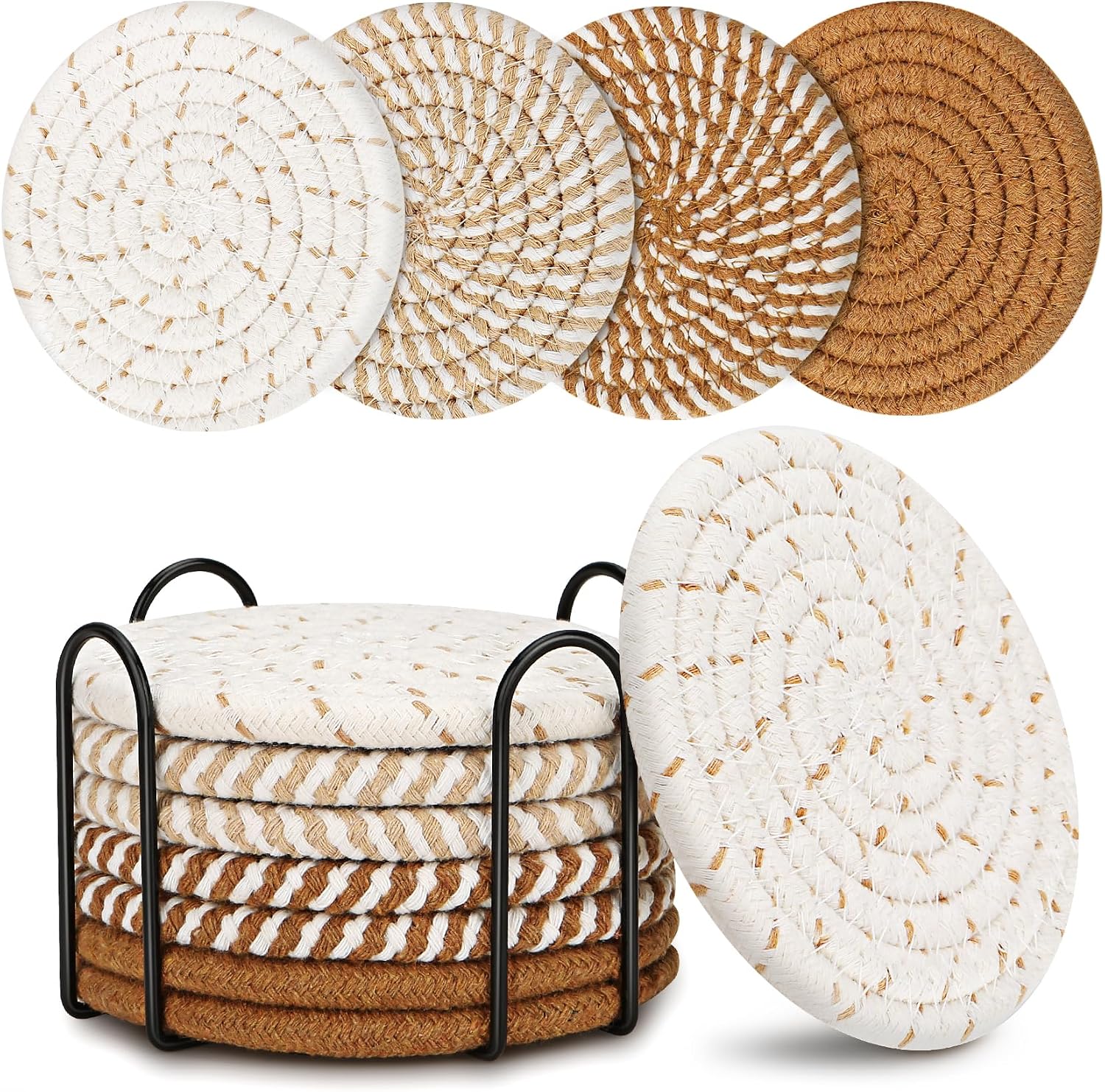 Smgmg bohemian drink coasters front view with holder