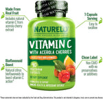 Naturelo vitamin c capsules nutritional supplement label details