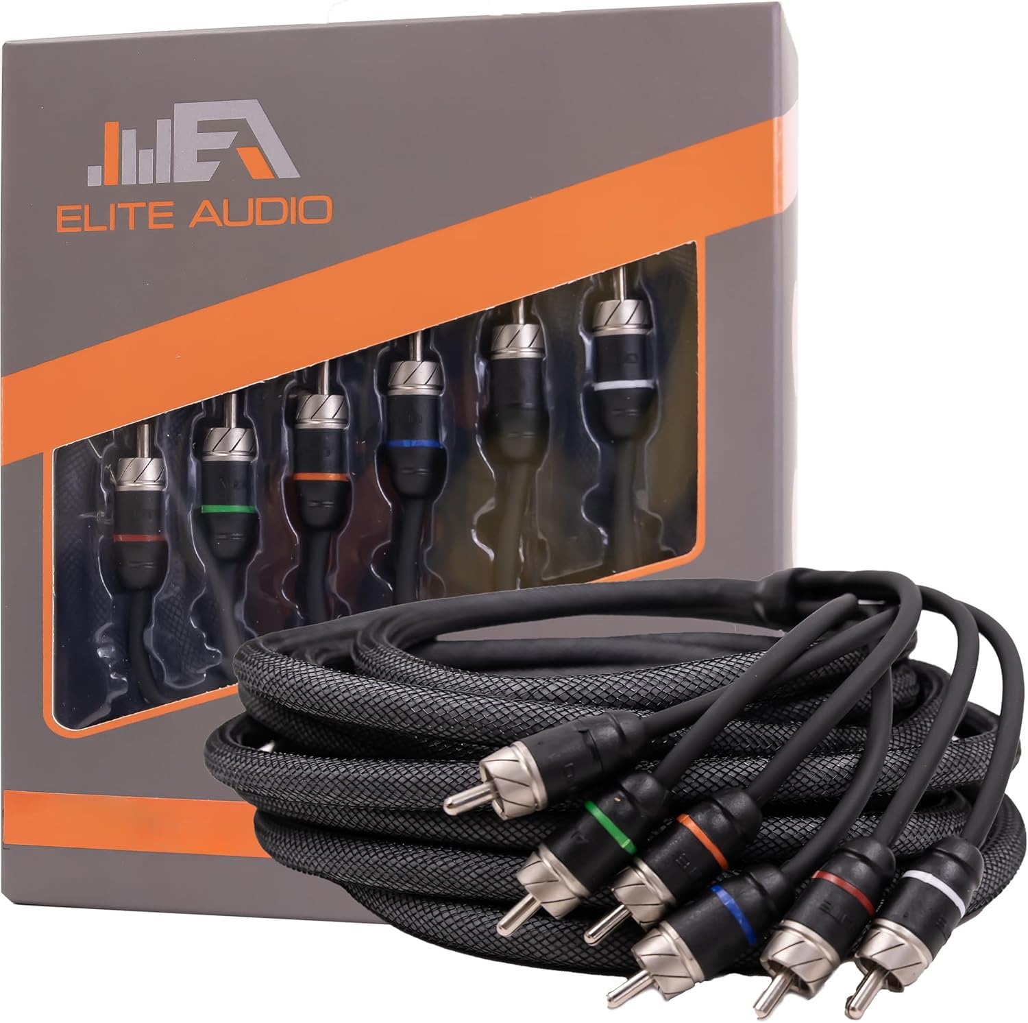 Elite Audio Premium Series 6-channel RCA cable front view