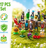 JHESAO 17PCS Plants PVZ Toys Set Figurines Zombies Cupcake Series PVZ Plush PVC Toys New, Great Gifts for Kids and Fans, Birthday and Party - Image 6
