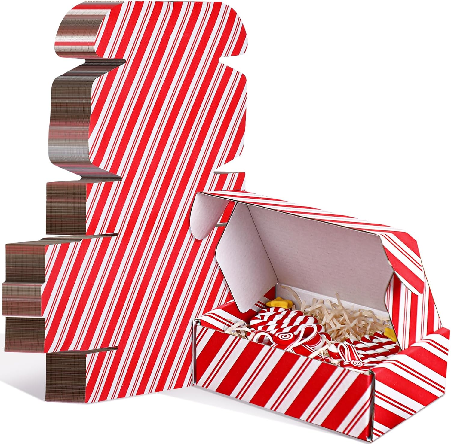 Tenceur Christmas gift box front view of red and white striped packaging