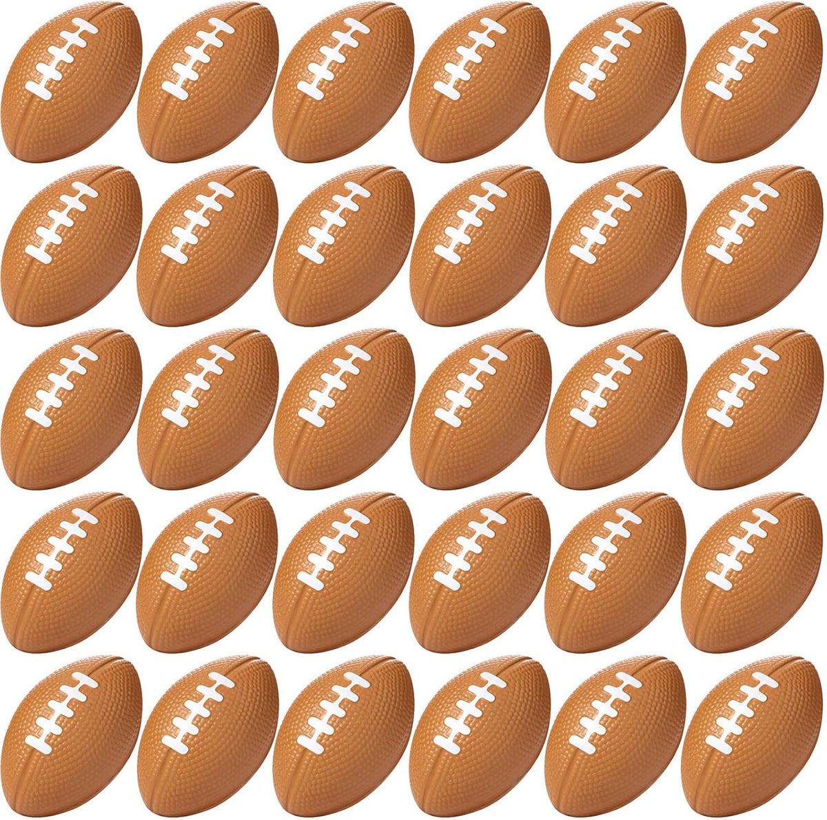 Blulu mini football foam stress ball thirty pack front view