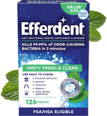 Efferdent Denture Cleaner Tablets, Minty Fresh & Clean, 90 Count | Retainer Cleaner, Use Daily To Clean Dental Appliances, Full Plate Dentures, Aligners & Mouth Guards - Image 9