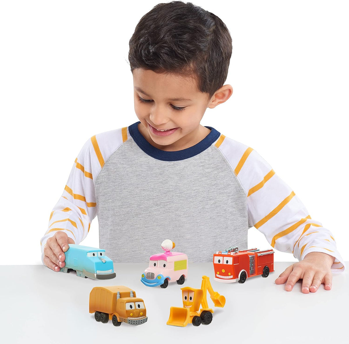 Stinky and Dirty toy characters lined up for action play