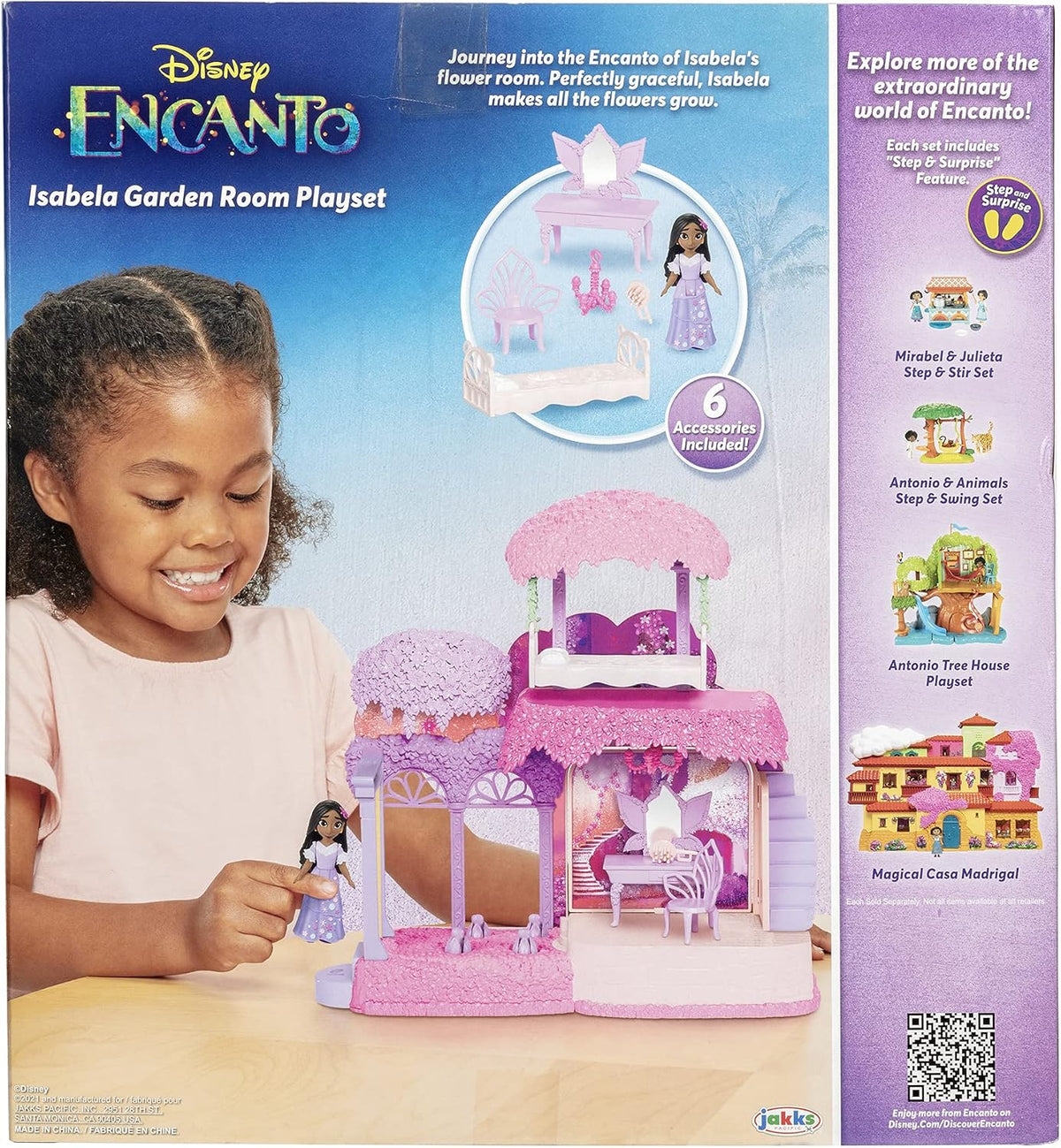 Disney Encanto Isabela garden room packaging and branding details