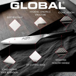Global silver meat cleaver in hand
