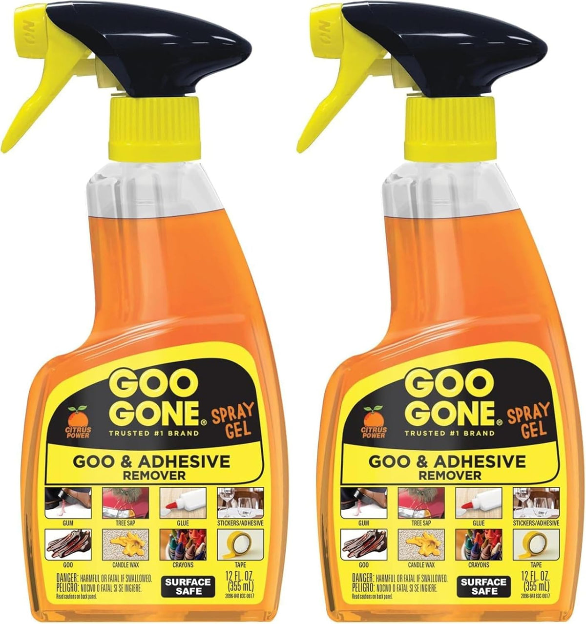 Goo Gone Adhesive Remover Spray Gel Removes Chewing Gum Grease Tar Stickers Labels Tape Residue Oil Blood Lipstick Mascara Shoe Polish Crayon Ounce, Orange, original, 12 Fl Oz - Image 10