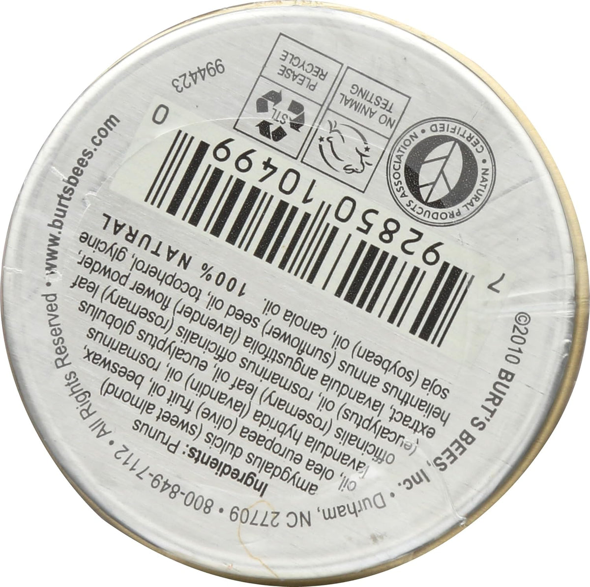 Burt's Bees 0.3 Ounce hand salve open showing balm texture