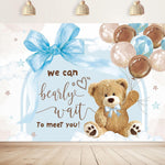 Bear Baby Shower Backdrop Party Decorations Bearly Wait Boys Balloons Gold | 8x6ft, Dots Cute Cartoon Newborn Brown Sweet Birthday Celebration Photography Background Banner Photo Studio Fabric - Image 11