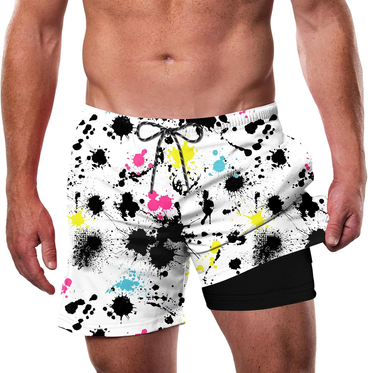 Mens Swim Trunks with Compression Liner 5.5" 2 in 1 Bathing Suit - Image 9
