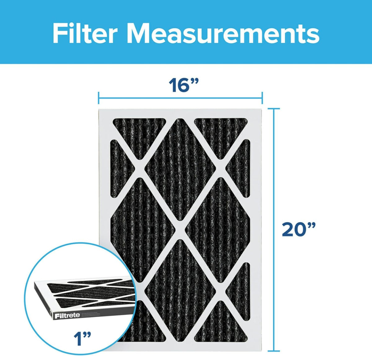 Filtrete 16x20x1 filter pleated media closeup