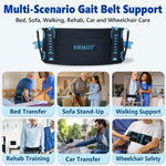 Gait Belt for Seniors, Adjustable Medical Transfer Safety Belt with Handles, Quick Release Buckle, Durable Nylon Mobility Assist Gait Belts for Elderly, Disabled & Patient(31.5-54in, 250lbs) - Image 6