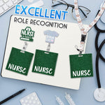 Plifal green nurse badge buddy showing text clarity