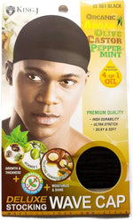 King.J stocking wave cap folded showing texture and stretchable fabric