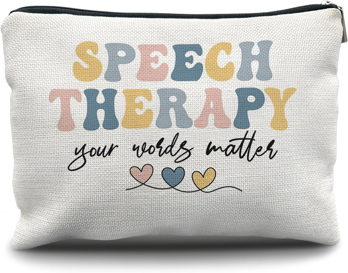 Nogrit speech therapy gifts makeup bag front view cosmetic pouch