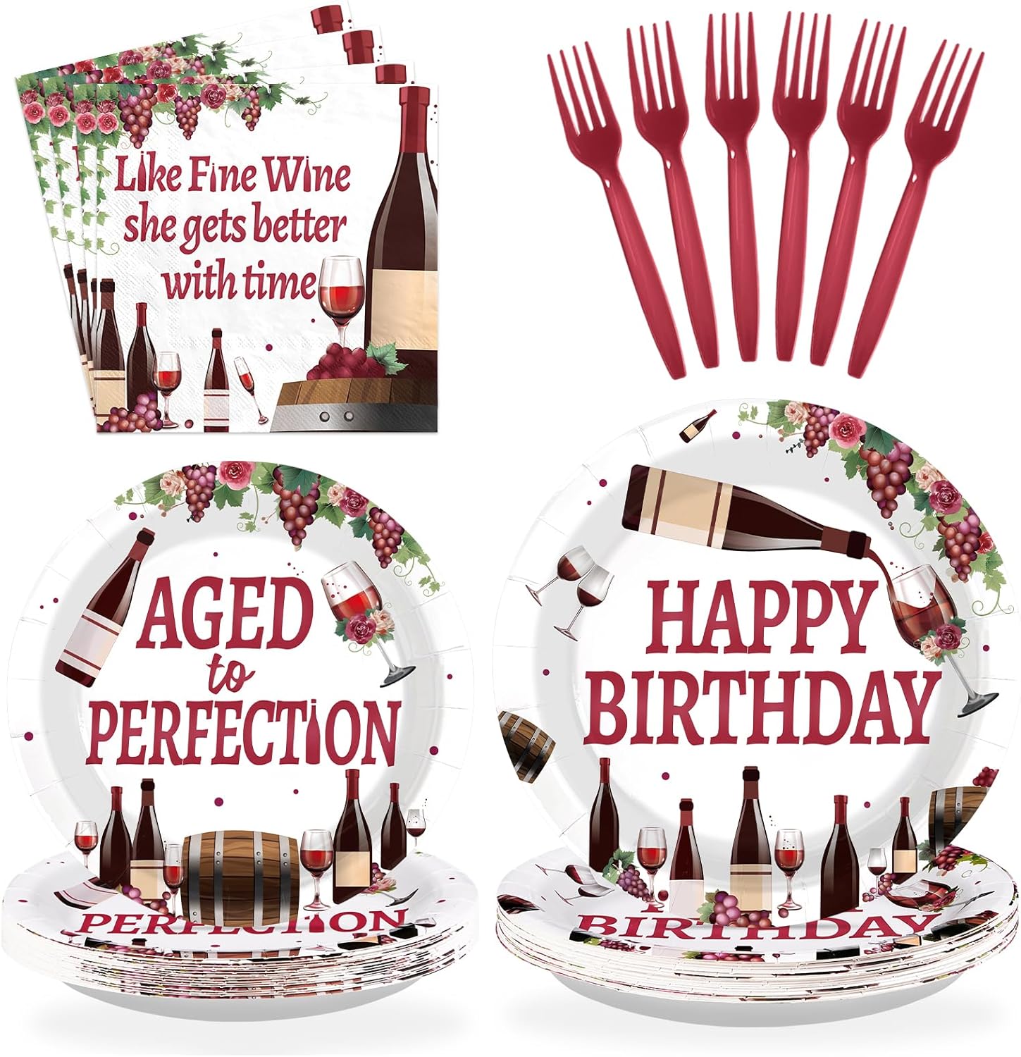Jollyboom Like Fine Wine party supply set front view