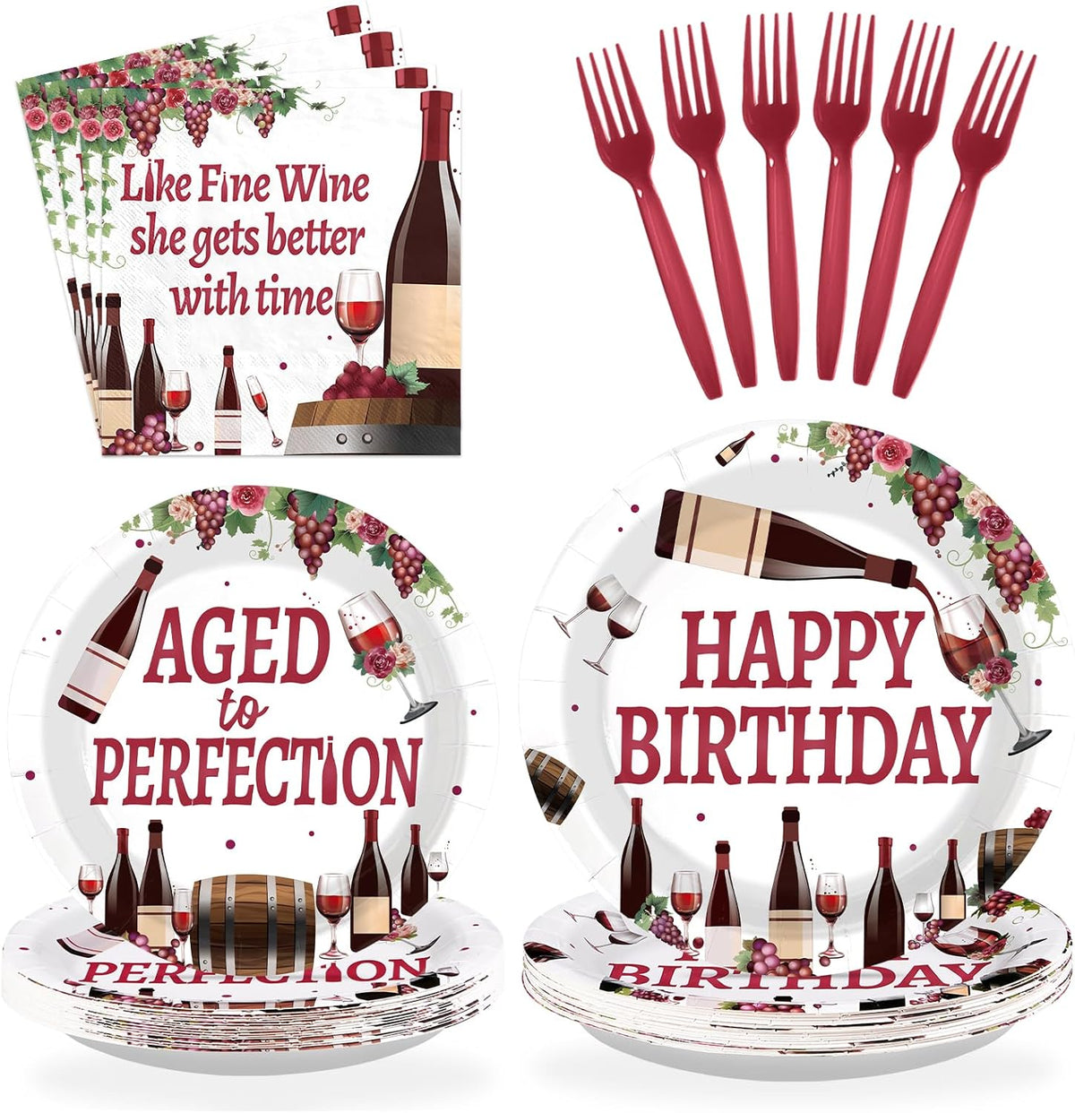 Jollyboom Like Fine Wine party supply set front view