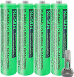 HIECTPRO BK-40AAABU NiMH AAA rechargeable batteries four pack front view showing retail packaging