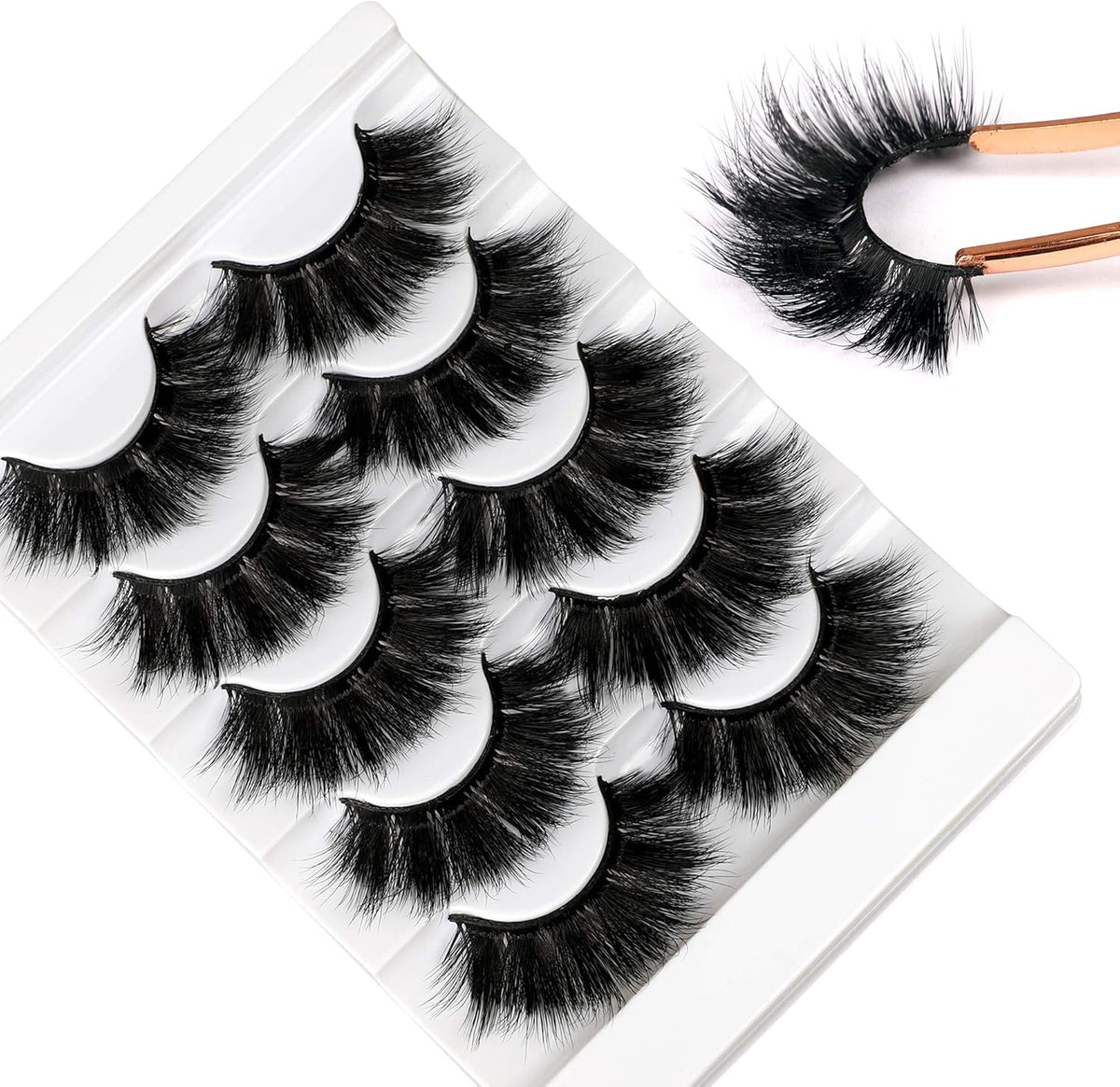 Faux Mink Eyelashes Thick Lashes Volume Dramatic False Eyelashes Luxury Volume Soft Handmade Reusable Lashes Pack - Image 1