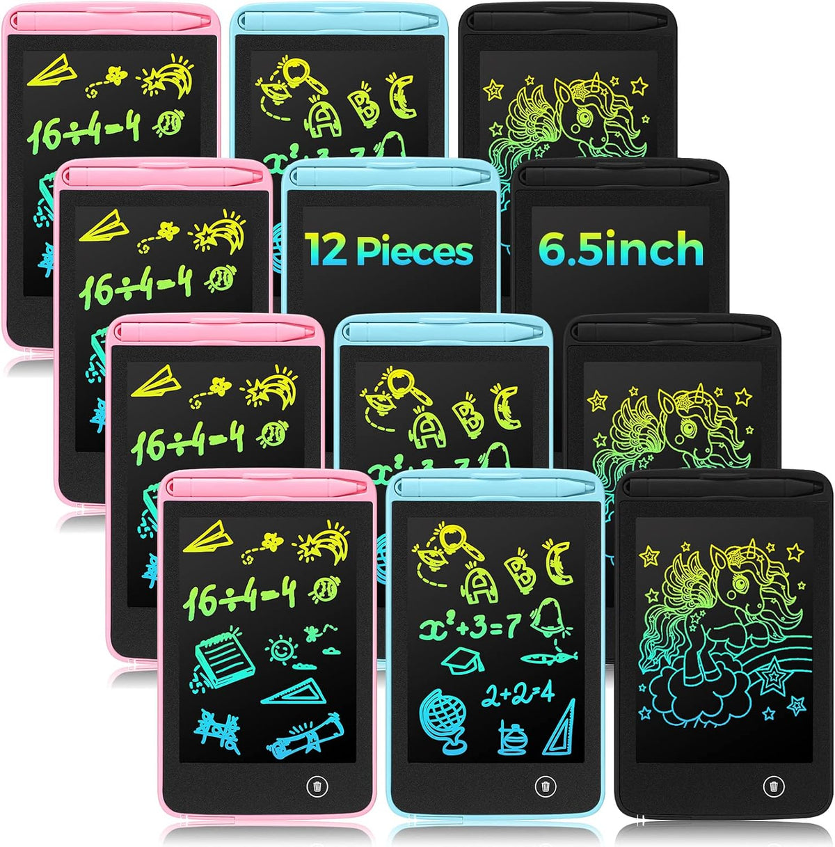 Zhehao 12 piece LCD writing tablet set front view