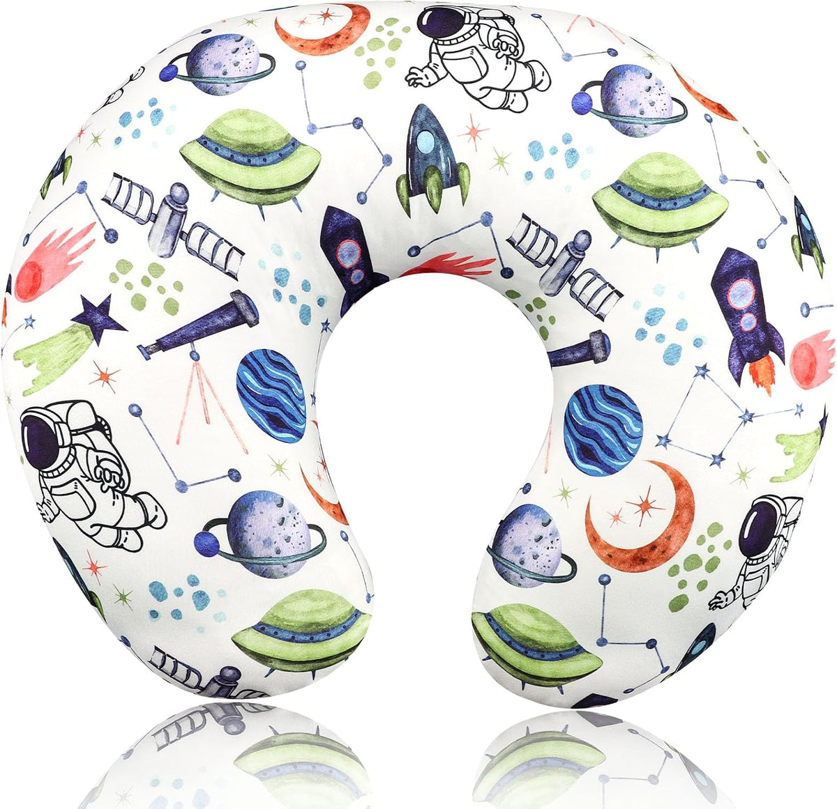 Purple Floral Nursing Pillow Cover, Breastfeeding Pillow Slipcover for Baby Boys & Girls, Nursing Pillow Case for Newborn, Soft Fabric Fits Snug On Infant, Washable & Breathable, Watercolor Flower - Image 15