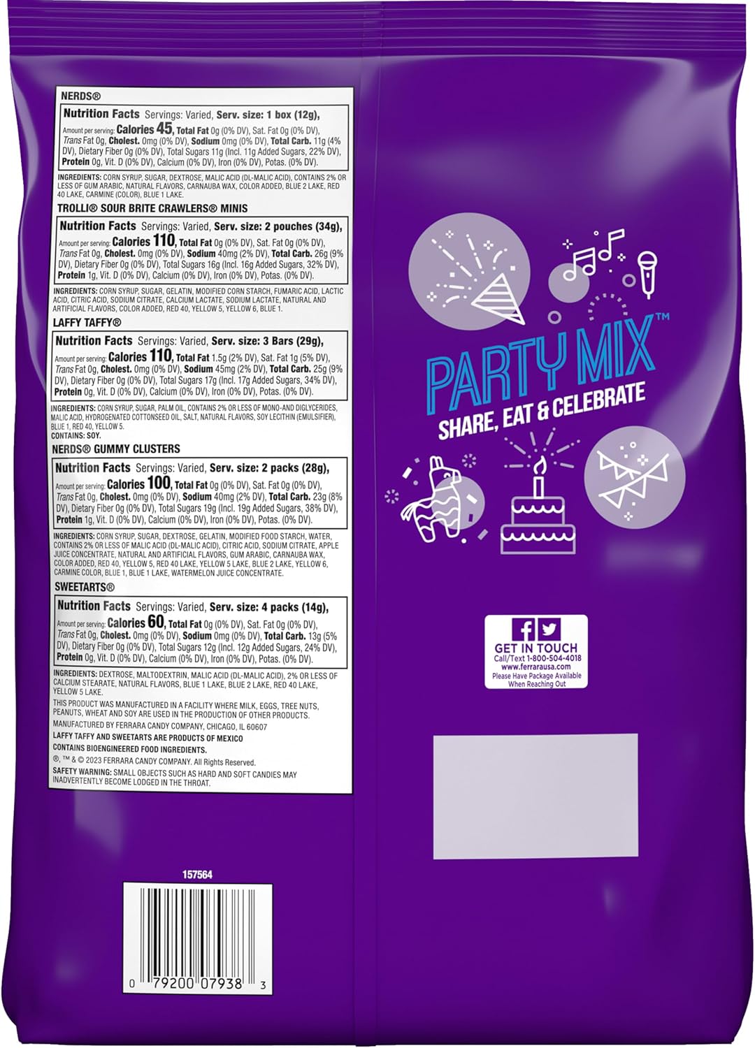 Imported Sweetarts Variety Party Mix bag showing genuine US packaging detail