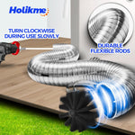 Flexible nylon rods and synthetic brush head for duct cleaning