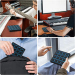 M-VAVE wireless MIDI controller held in hand demonstrating pocket size