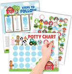 Hadley Designs potty training chart front view showing farm animal theme posters.