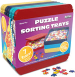Buffalo Games Puzzle Sorting Trays front view showing seven colorful interlocking organizers