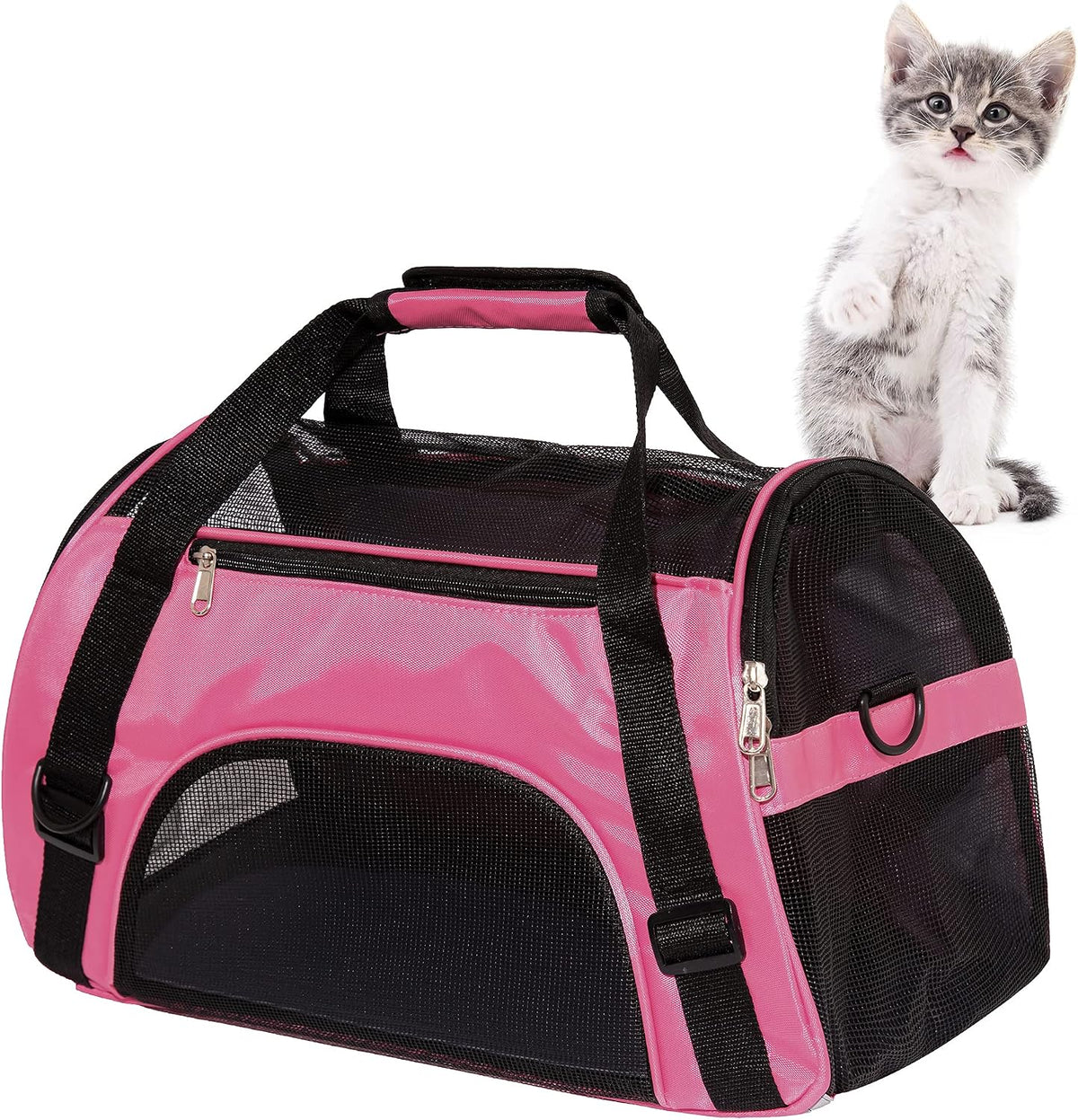 MuchL Pet Carrier Cat Cattier Soft-Sided Carriers for Small Medium Cats Dogs Puppies Pet Carrier Airline Approved Cat Dog Pet Travel Carrier (Medium, Blue) - Image 10