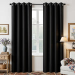 Joydeco blackout curtains front view with silver grommets