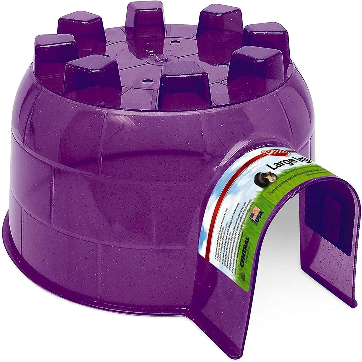 Hamster resting securely inside Kaytee igloo habitat hideout