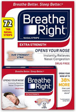 Breathe Right nasal strips 72 count packaging