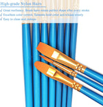 BOSOBO Paint Brushes Set, 20 Pcs Small Paint Brush Kit Round Flat Tip Nylon Hair, for Acrylic Painting, Watercolor, Oil Painting, Kids Face Nail Art Canvas Rock Craft, Art Supplies, Blue - Image 4