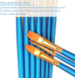 BOSOBO blue wooden handle paintbrushes array