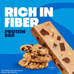 Stack of multiple protein bars in twelve count box