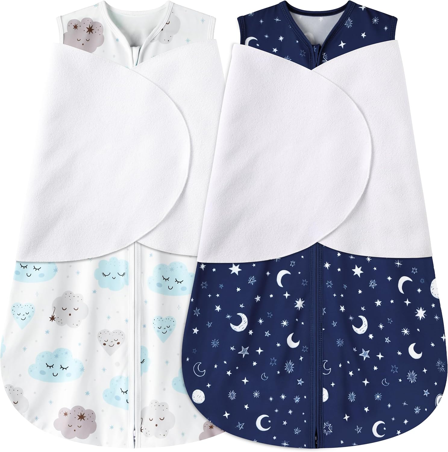 BSTOPPT Newborn Sleep Sack front view with Clouds and Starry Sky pattern