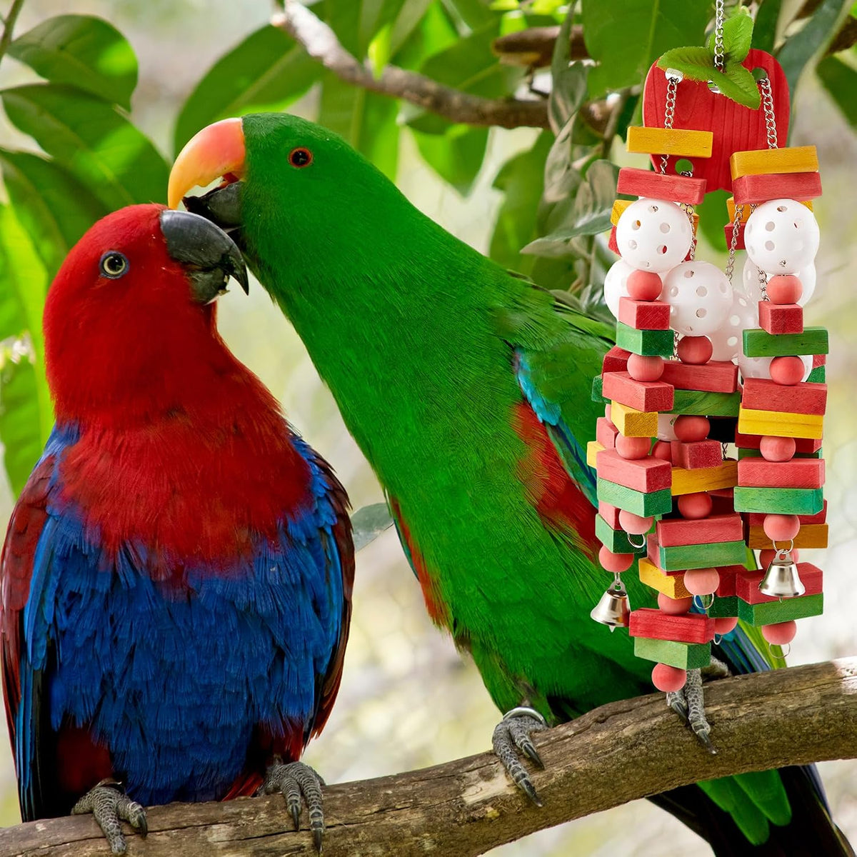 Seenelling colorful non toxic wood hanging toy set displayed together on a clean background