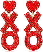 Valentine's Day Earrings for Women Red Pink Beaded Heart Earrings Concersation Heart Drop Dangle Earrings Valentine's Day Jewelry Accessories Gifts - Image 11