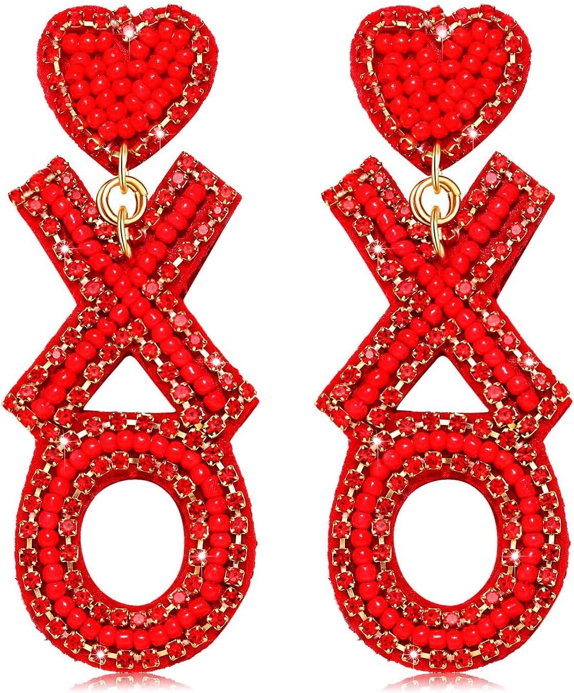 Valentine's Day Earrings for Women Red Pink Beaded Heart Earrings Concersation Heart Drop Dangle Earrings Valentine's Day Jewelry Accessories Gifts - Image 11